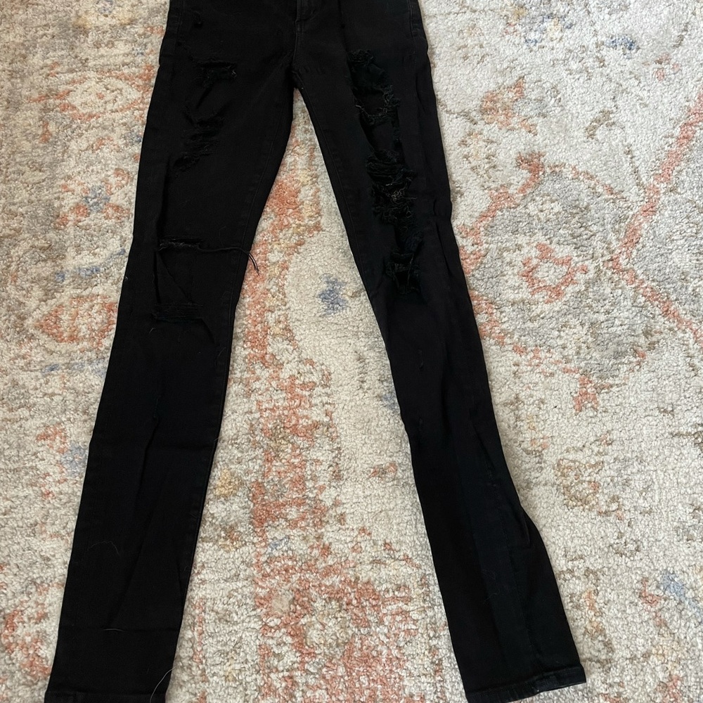 AGOLDE Black Distressed Jeans